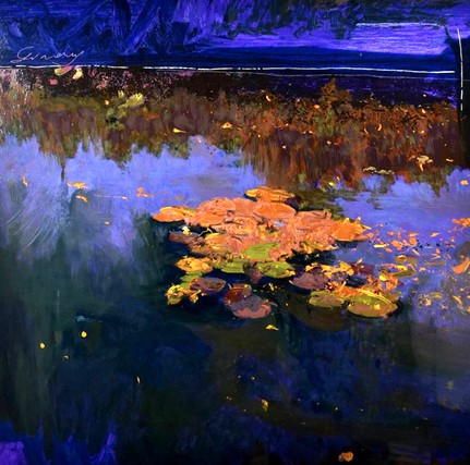 ホアキン・トレンツ・リャドの絵画作品　タイトルは、ジヴェルニーの睡蓮II NENUFARES GIVERNY II